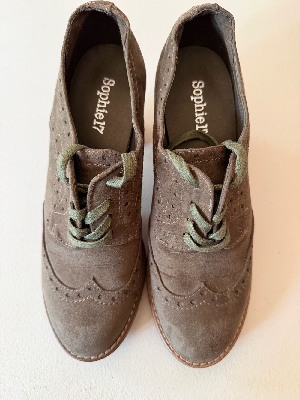 Sophie17 Olive Lace-Up Suede Heeled Boots